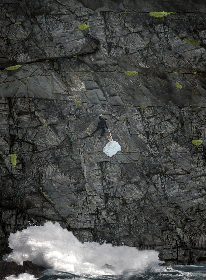 Bride and Groom on a cliff 1