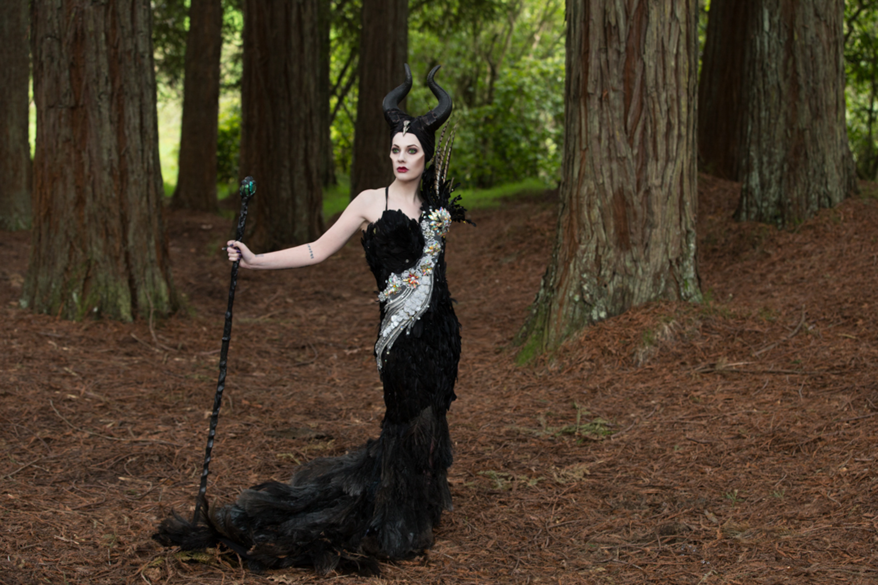 in the forest with Maleficent