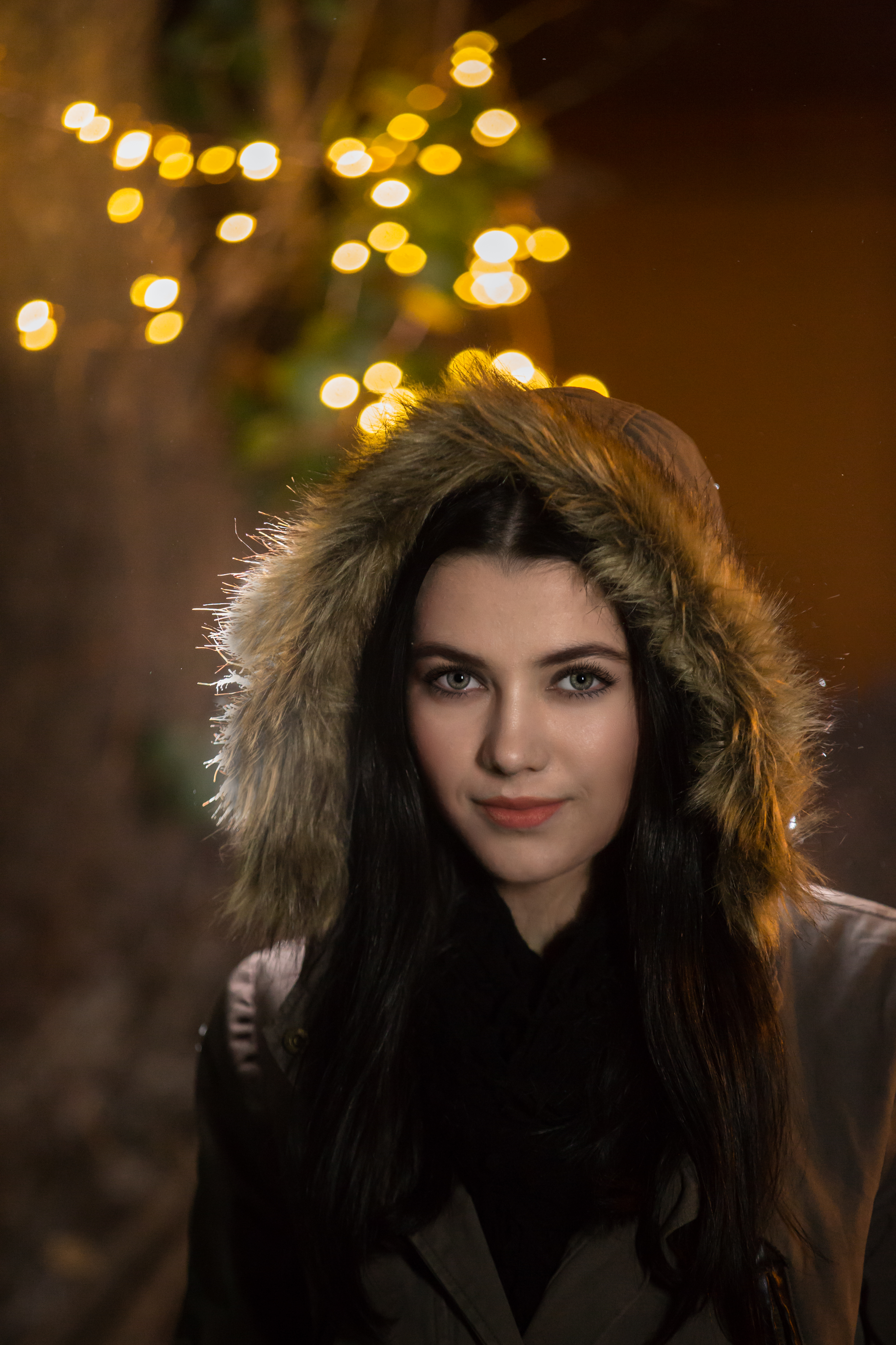 girl in a fur lined hoodie