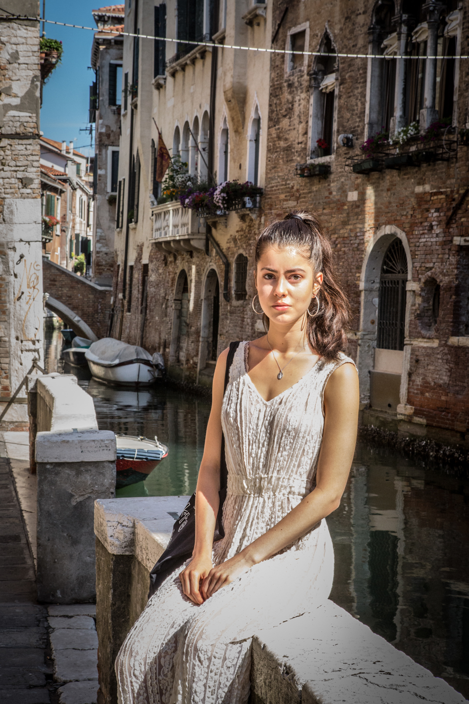 charming young lady in Venice